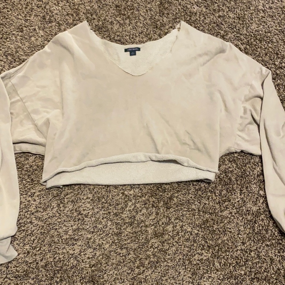 Beige off the shoulder light sweater